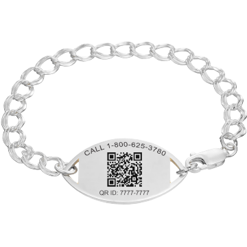 QR Code Santa Rosa Medical ID Bracelet Sterling Silver, , large image number 2